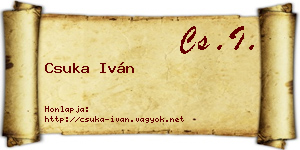 Csuka Iván névjegykártya