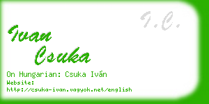 ivan csuka business card
