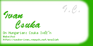 ivan csuka business card